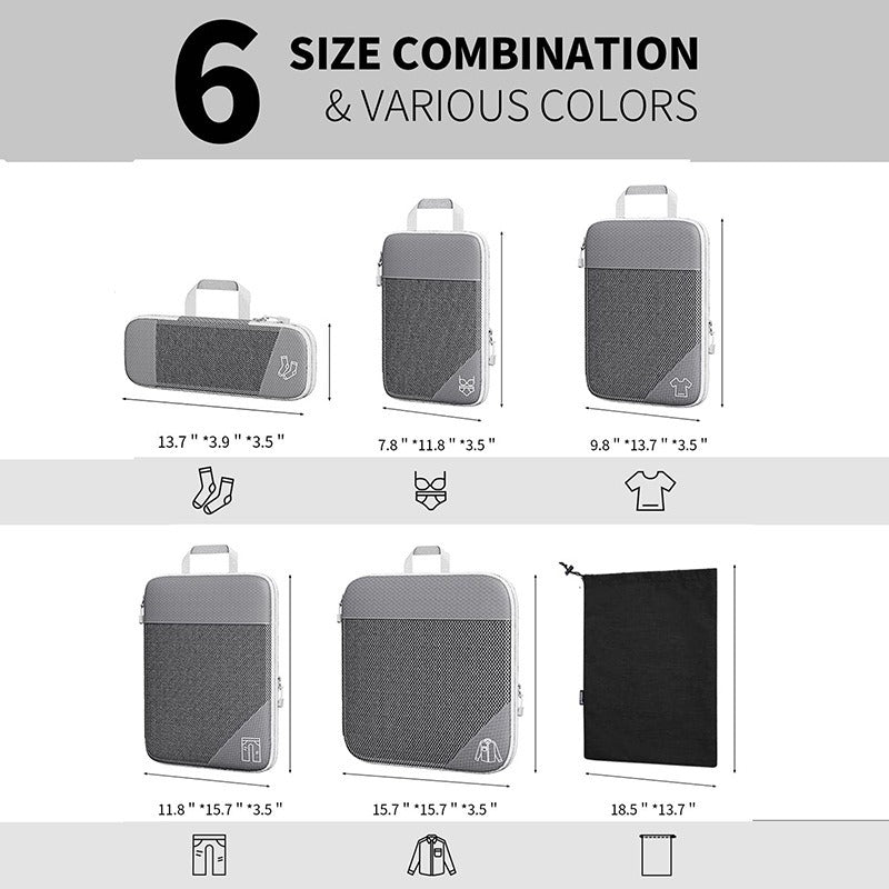 3-6 Piece Travel Compression Storage Bag Set Travel Storage product image 2