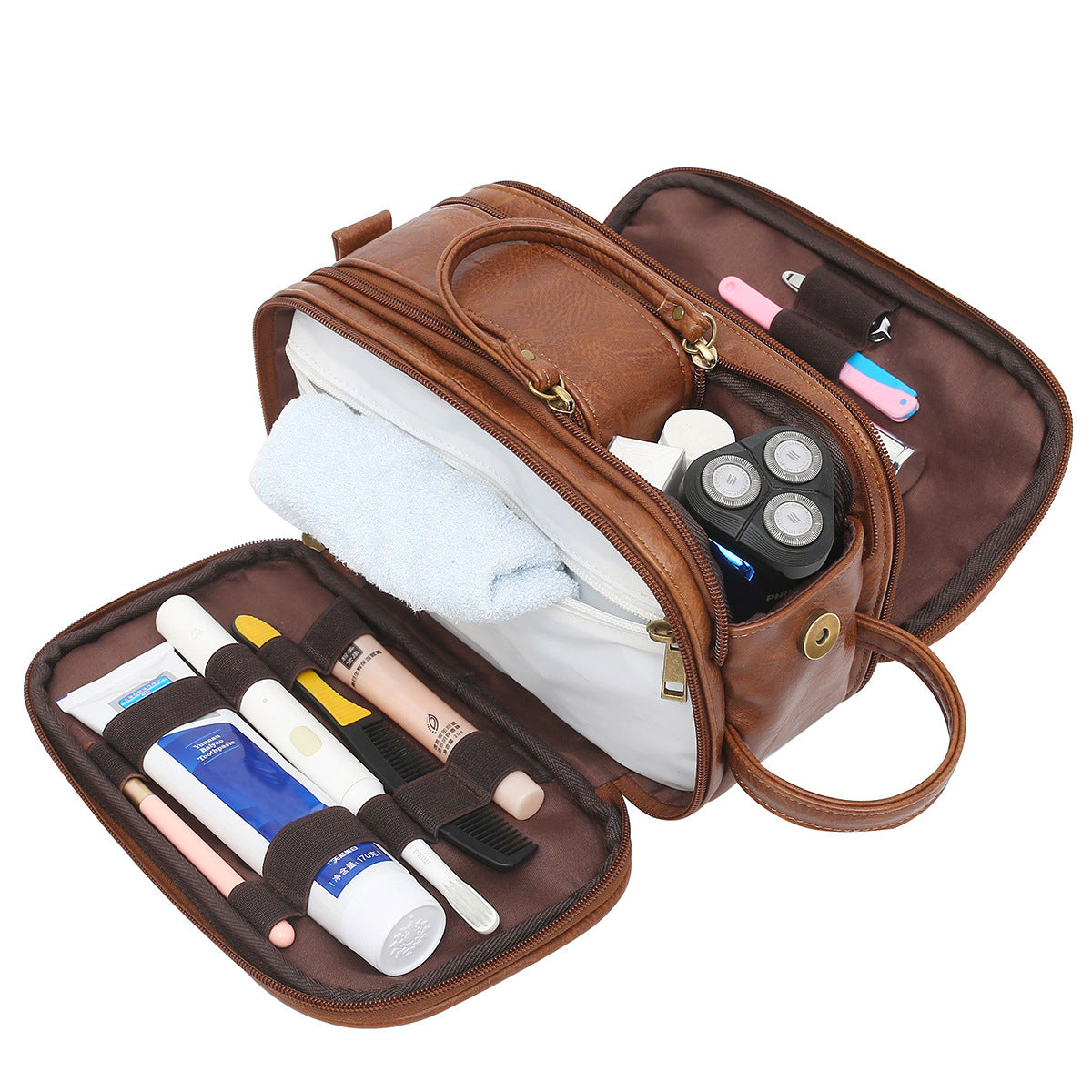 Faux Leather Toiletry & Organizer Cosmetics Bag Travel Organizer product image 2