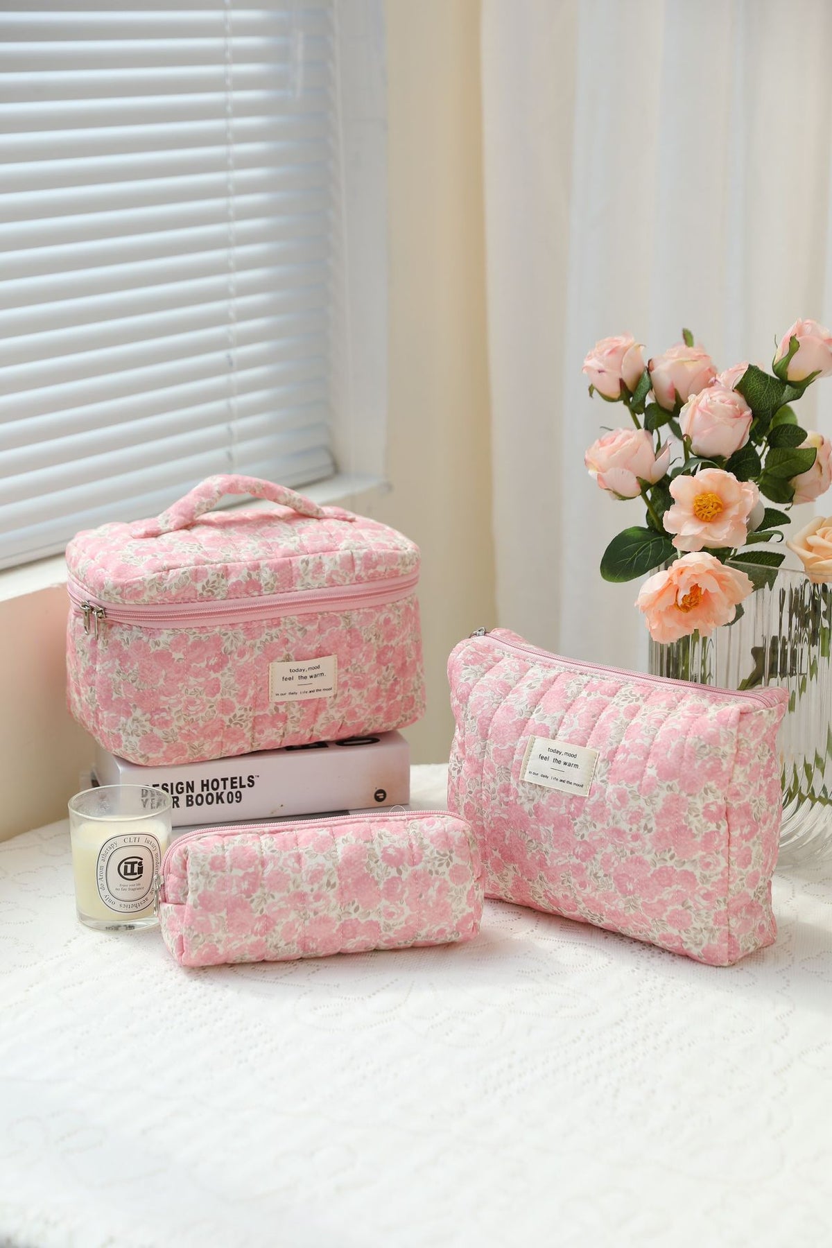 Noir Quilted Travel & Makeup Organizer