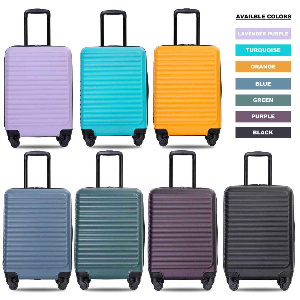 20" Carry on Luggage Lightweight Suitcase, Spinner Wheels, Black product image 6