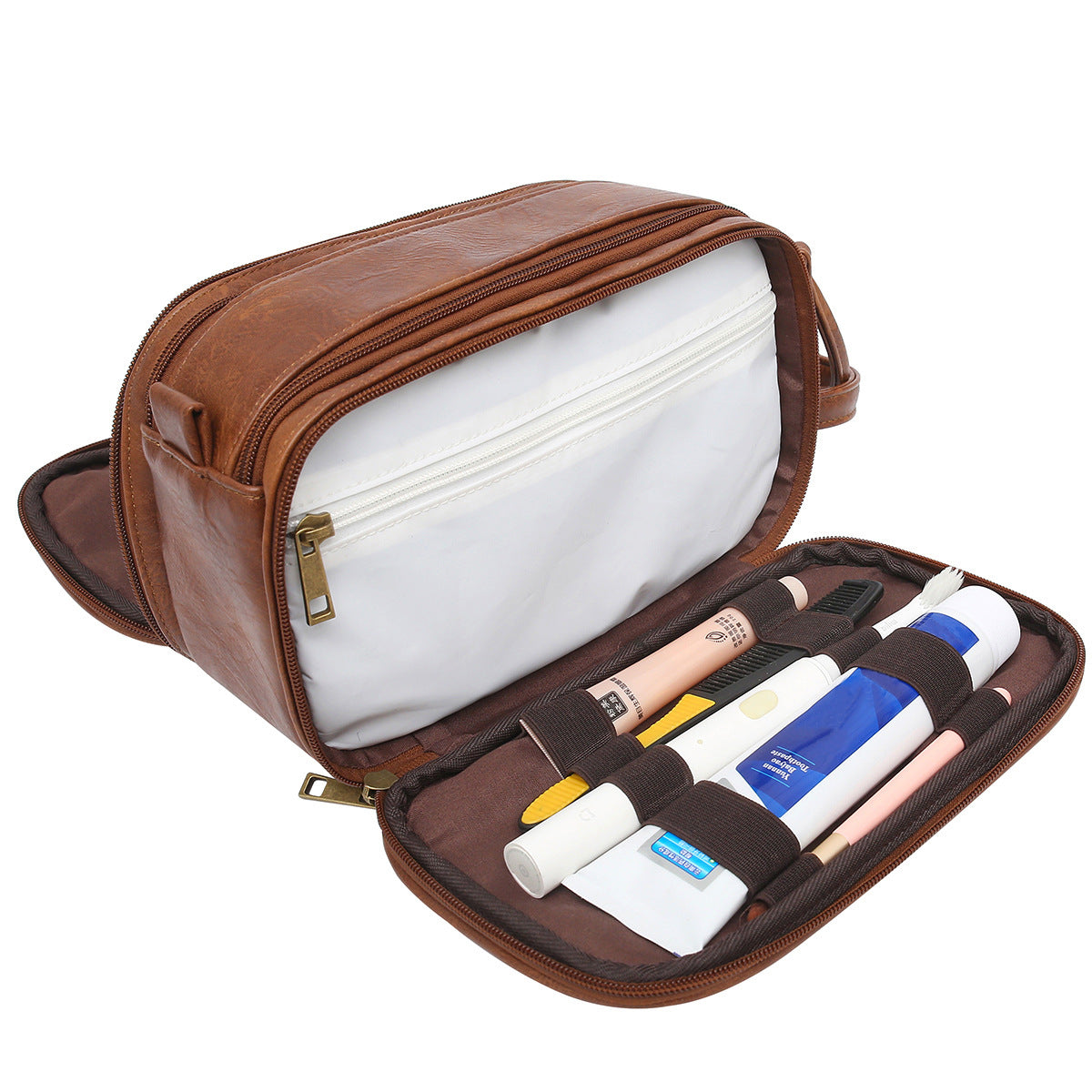 Faux Leather Toiletry & Organizer Cosmetics Bag Travel Organizer product image 3