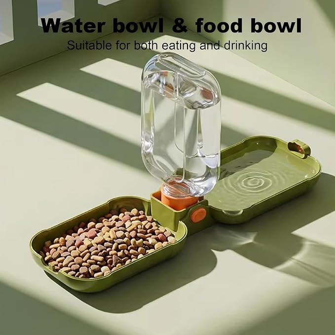 Dual-Use Folding Portable Pet Travel Feeder