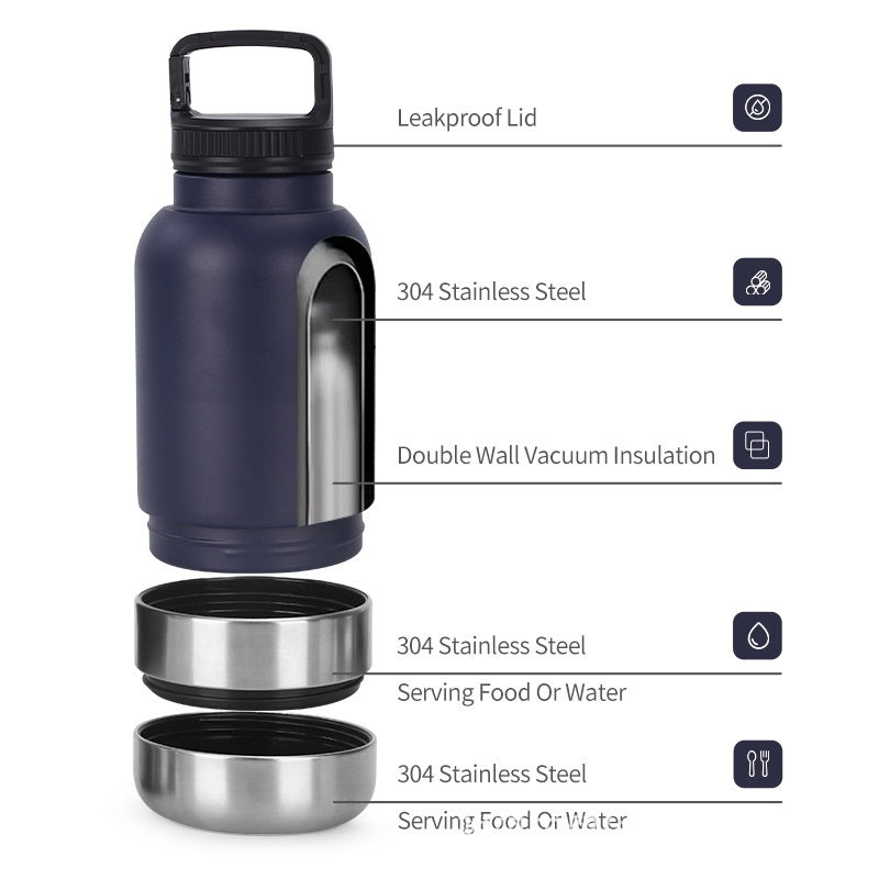 Outdoor Thermal Pet Feeder Water Bottle Screw-on Pet Travel product image 6
