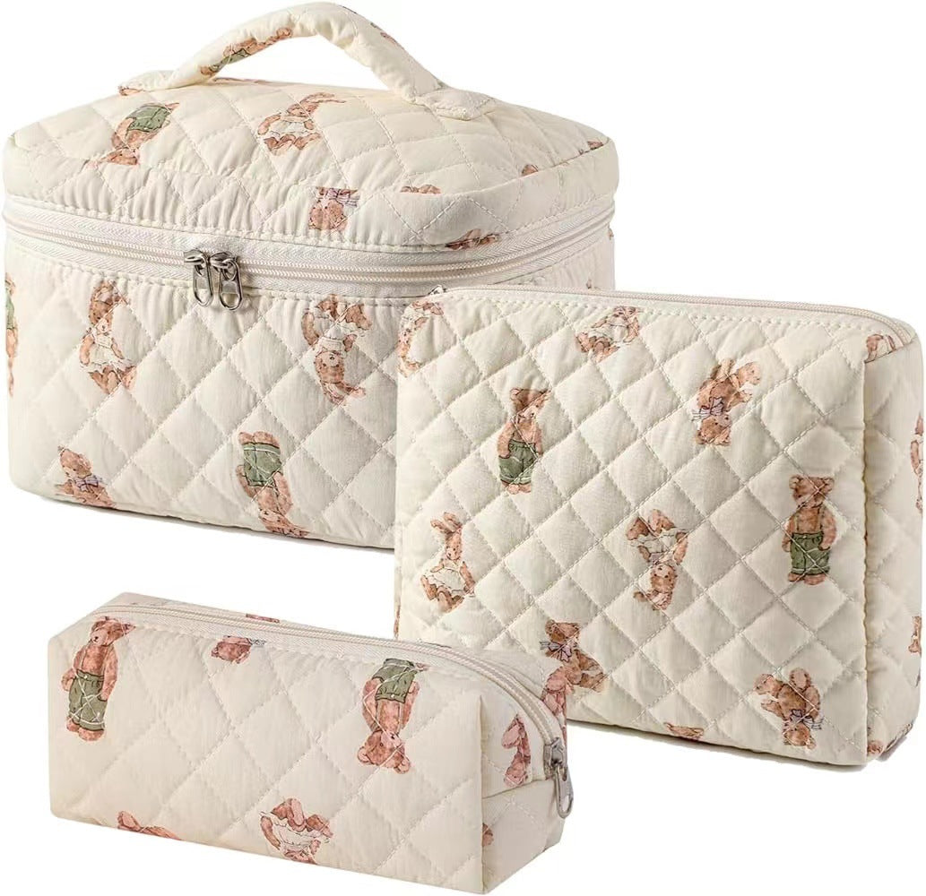 Noir Quilted Travel & Makeup Organizer