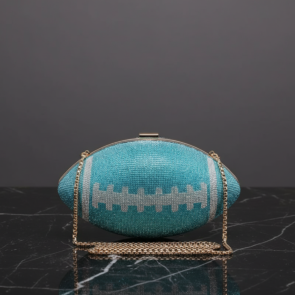 Blue Football Bag chain detail