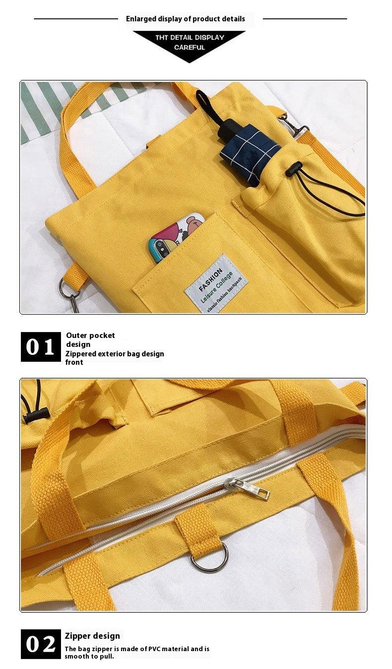 Everyday Multi-Pocket Canvas Tote & Backpack