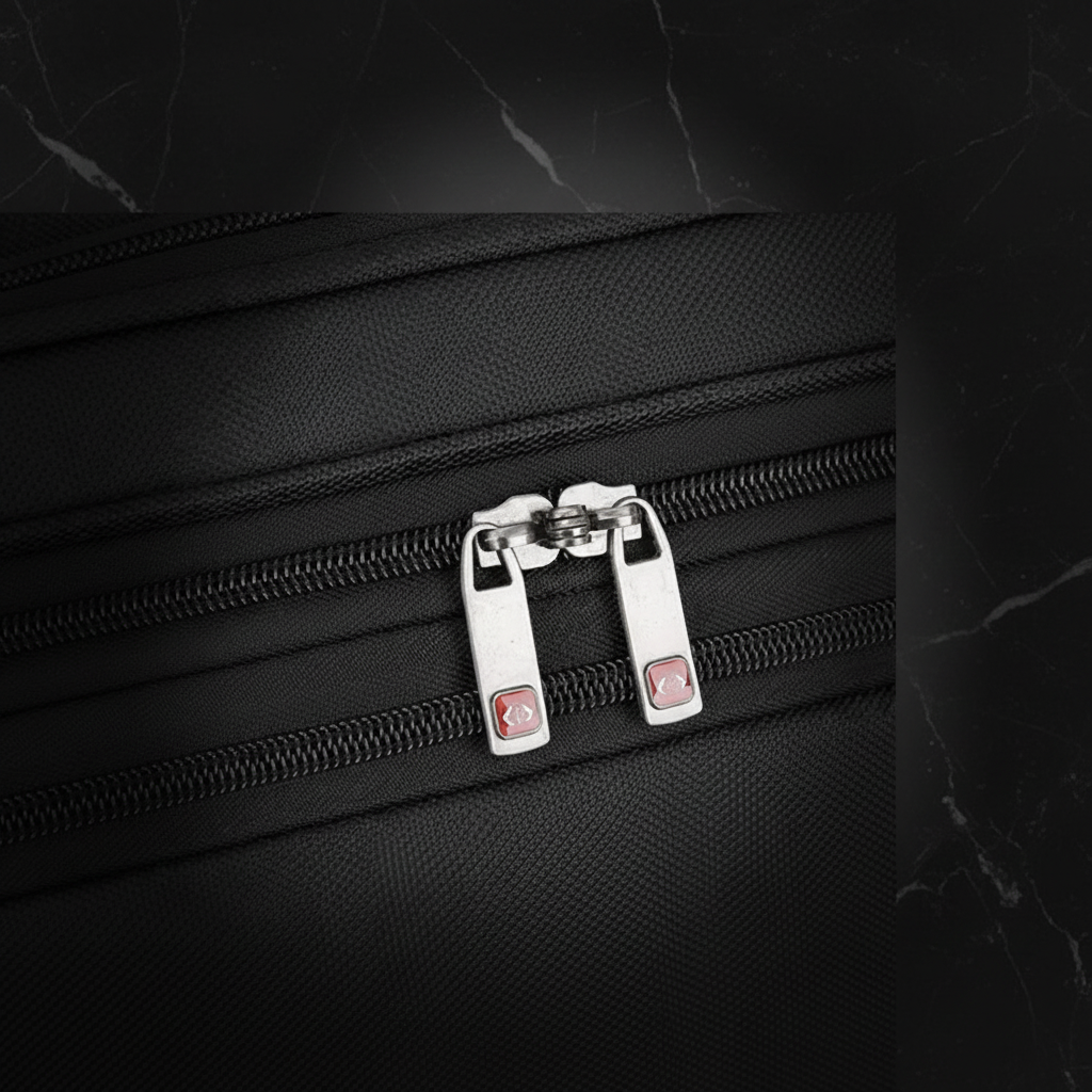 Clean suitcase zipper detail