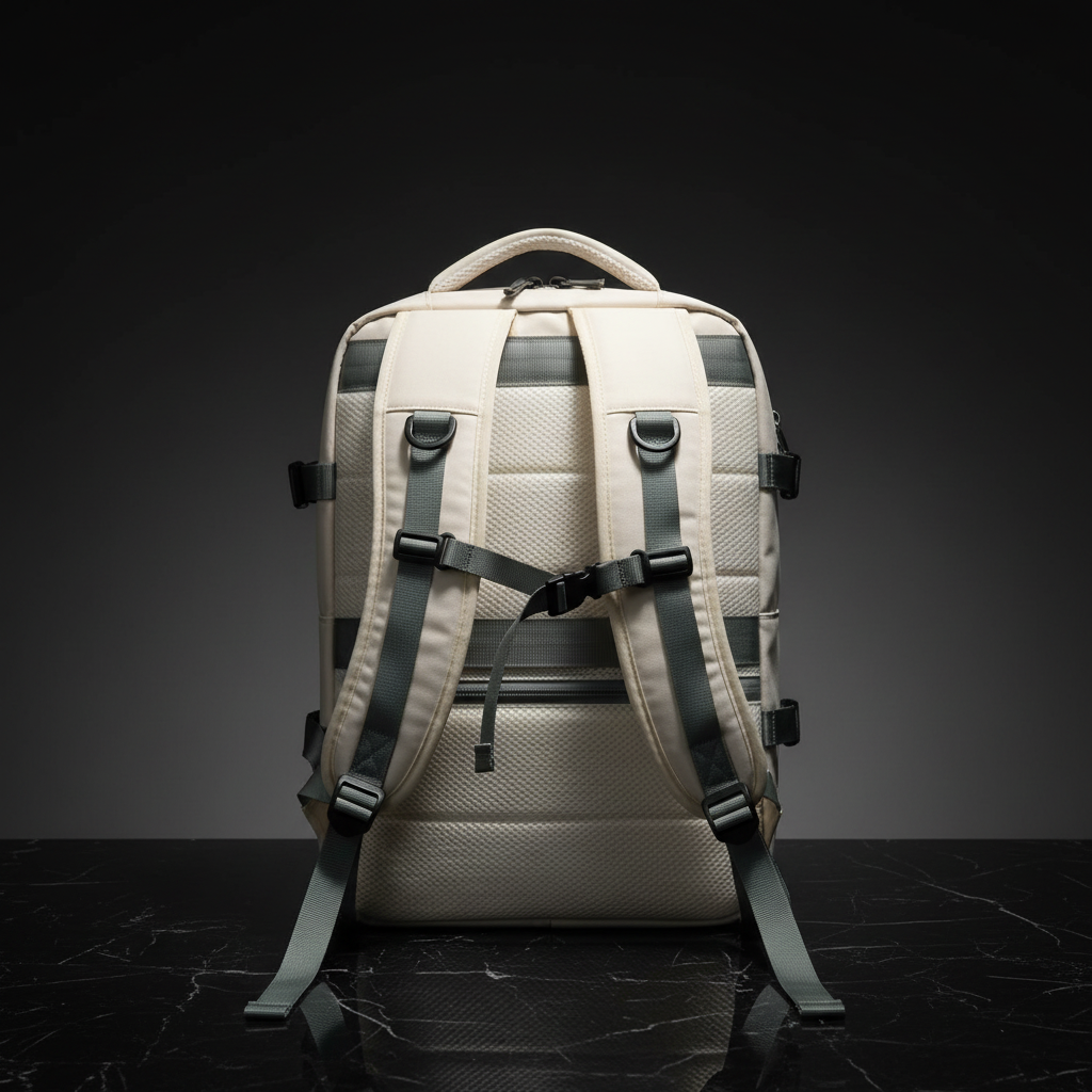 Close-up back detail of backpack
