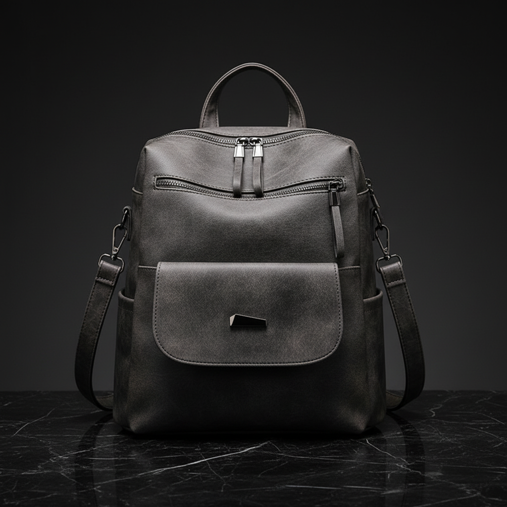 Marbled Faux Multi-Pocket Backpack Backpacks main product image