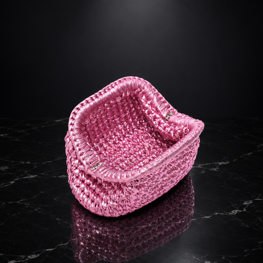 Woven Metallic Clutch Bag