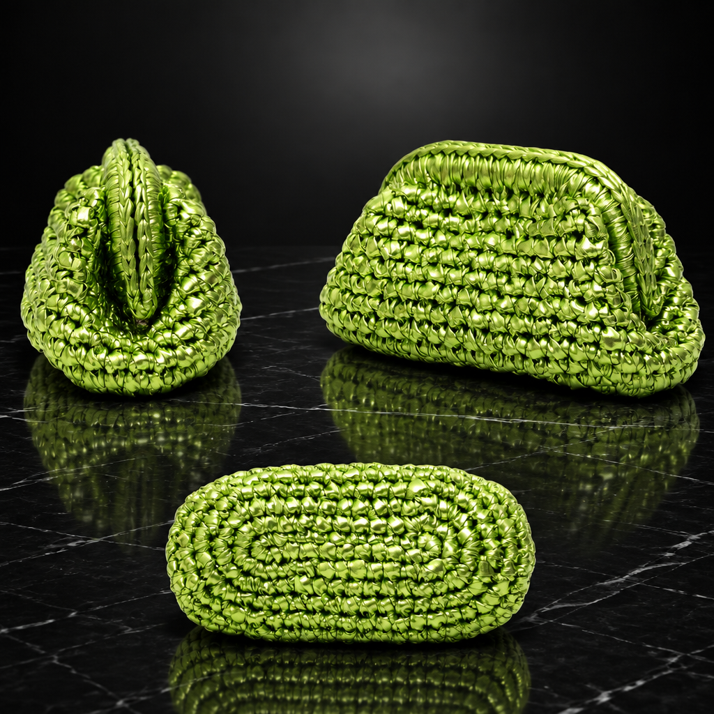Woven Metallic Clutch Bag