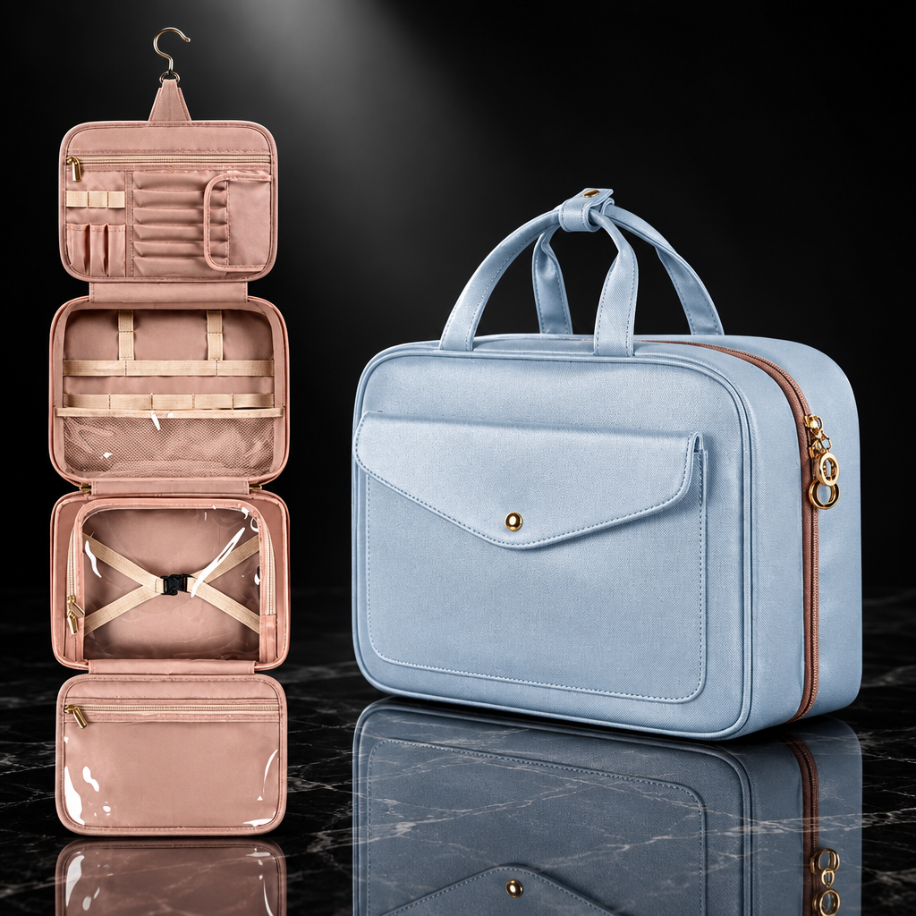 Hanging travel toiletry organizer, Luna studio hero