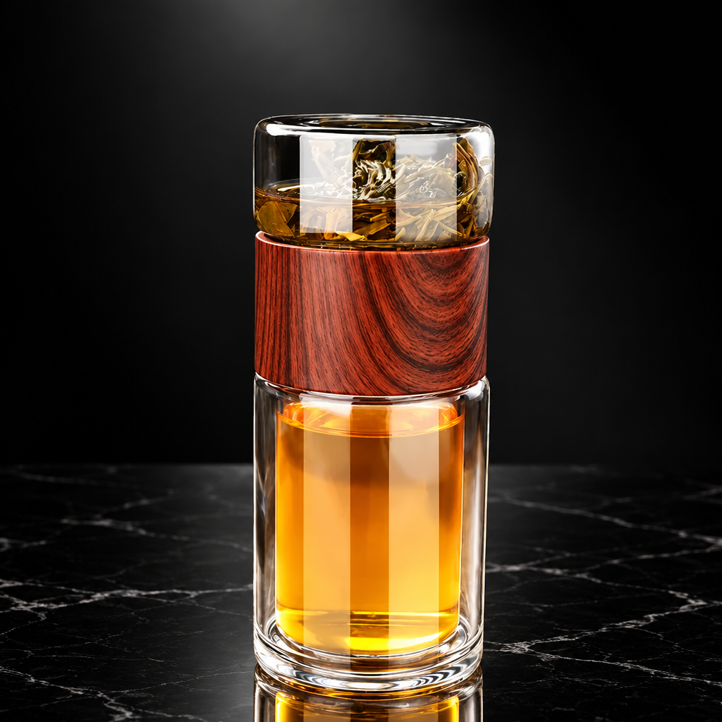 230ml Double-Wall Glass Travel Tea Mug