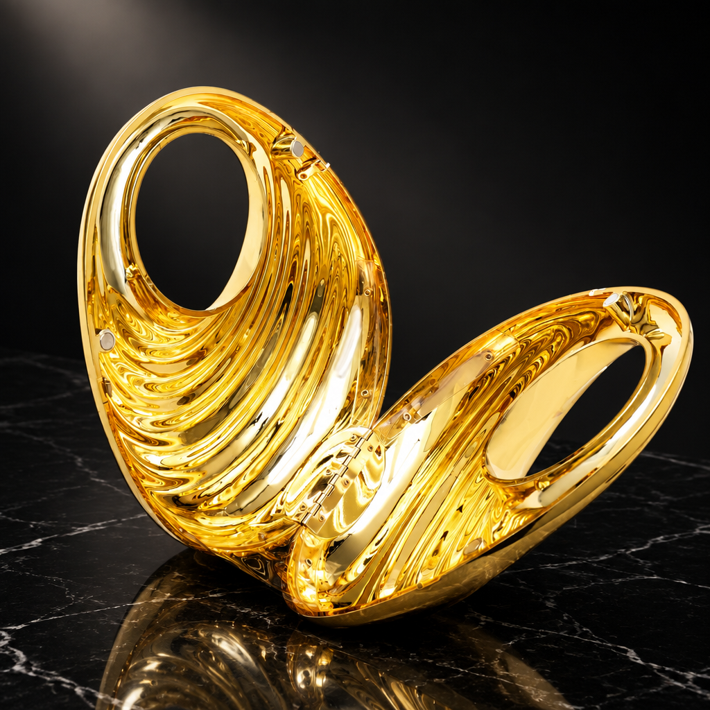 Glossy Shell-Shaped Chain Clutch
