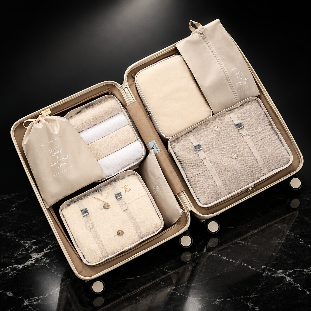 7-Piece Packing Cube Set with Shoe Bag