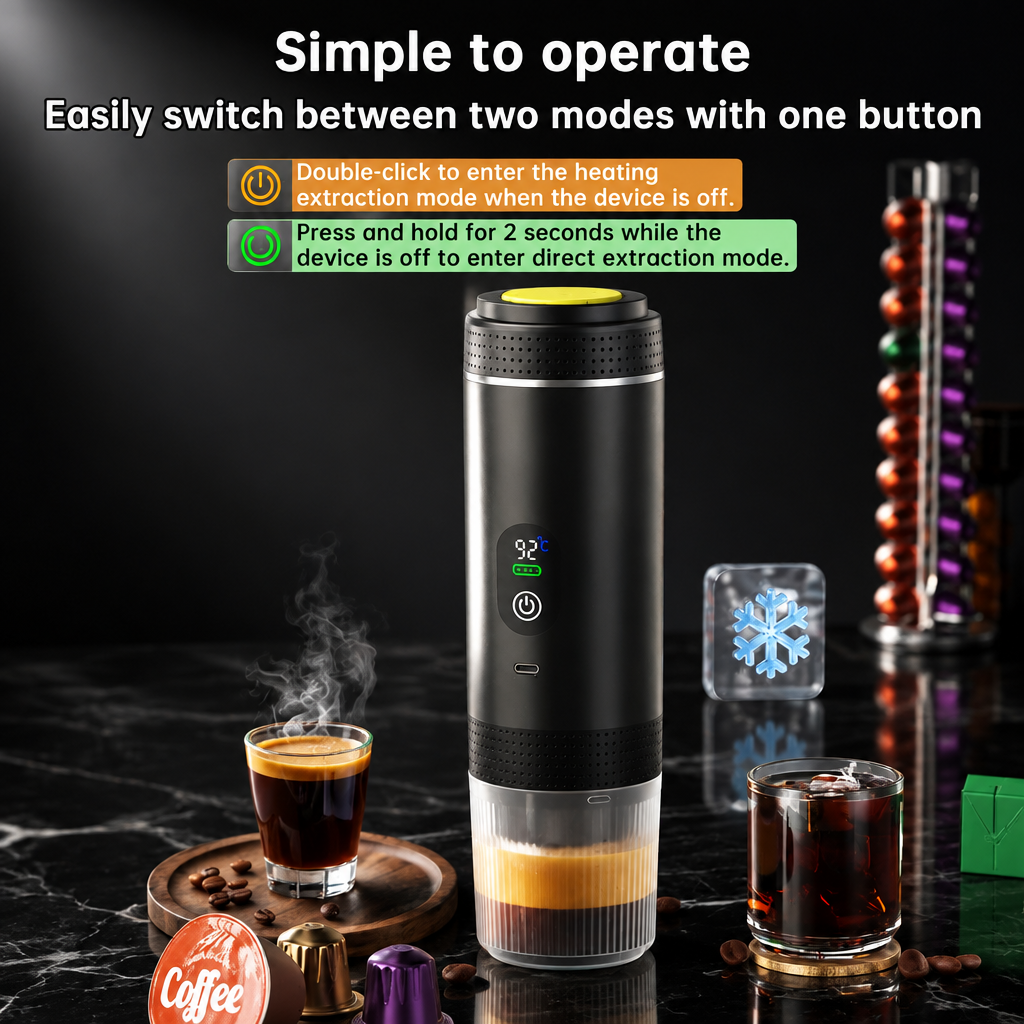 Portable 3-in-1 Espresso Machine with Digital Display