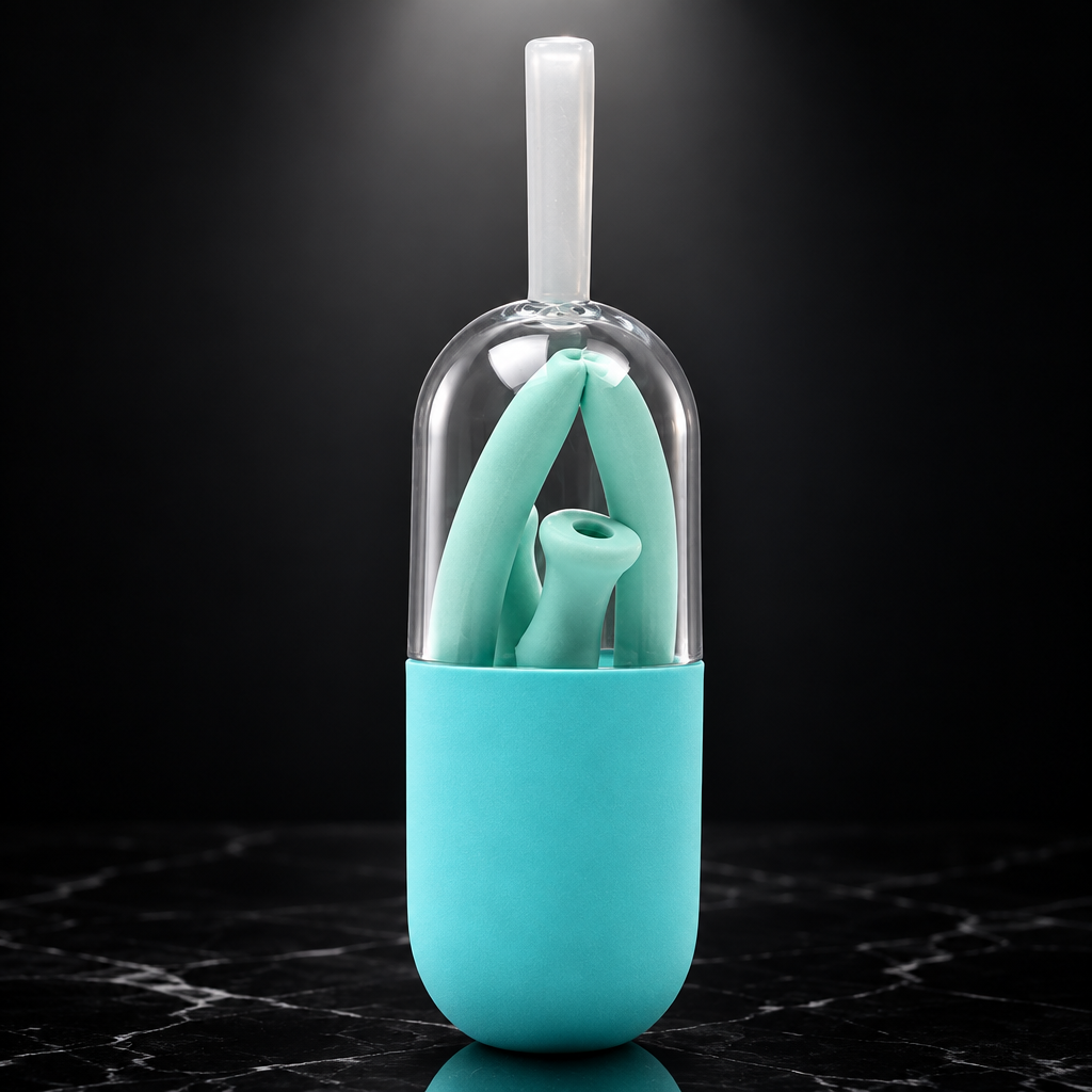 Collapsible Silicone Travel Straw with Case
