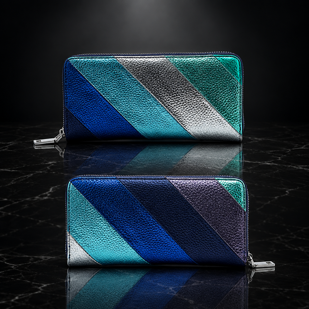 Metallic Striped Phone Wallet