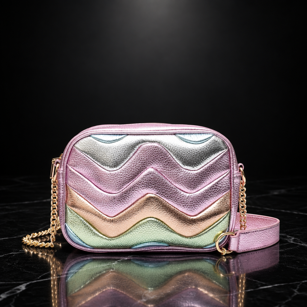 Retro Ripple-Stripe Crossbody