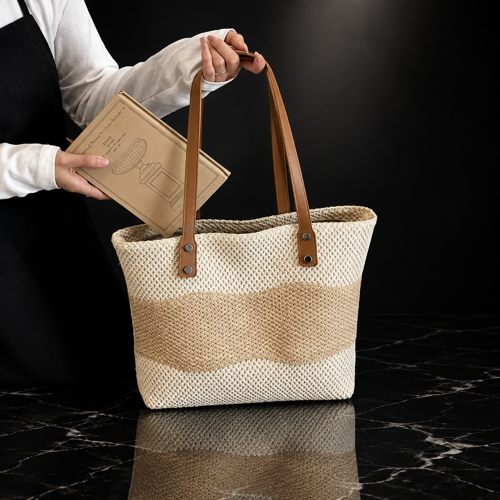 Medium Sized Woven Tote Bag