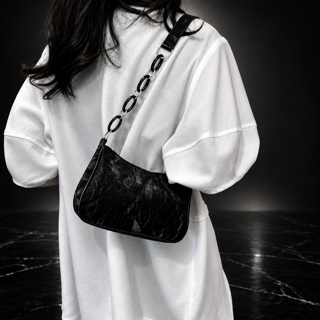 Bow Faux Leather Shoulder Bag