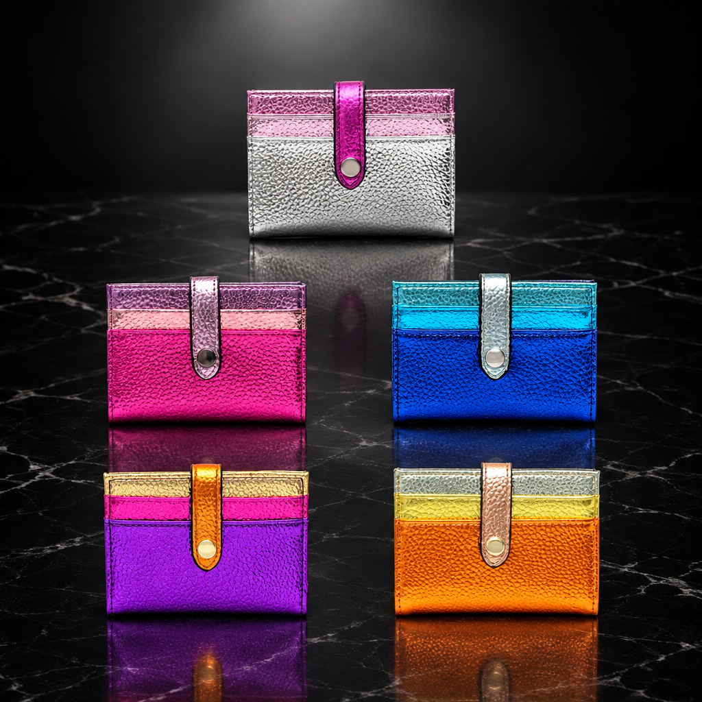 Metallic Fold Clip Wallet