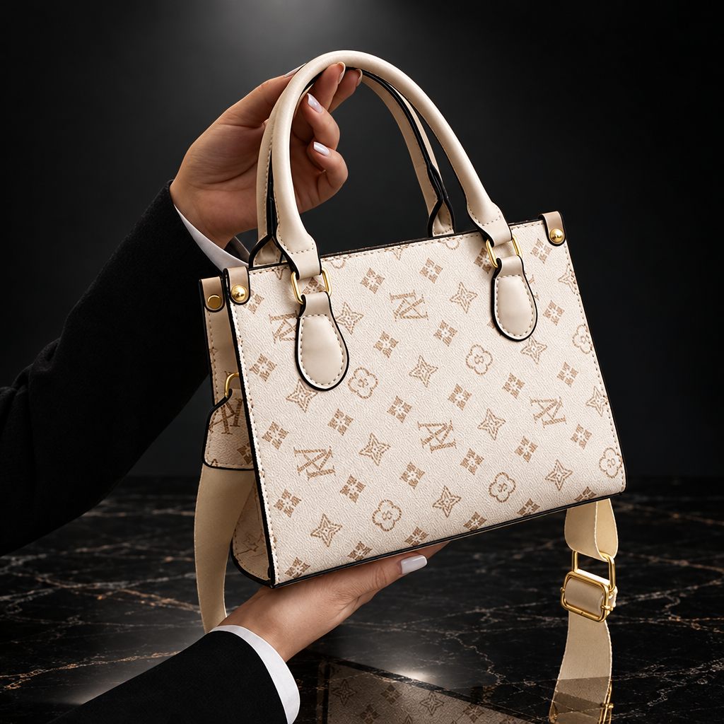 Retro Printed Convertible Handbag