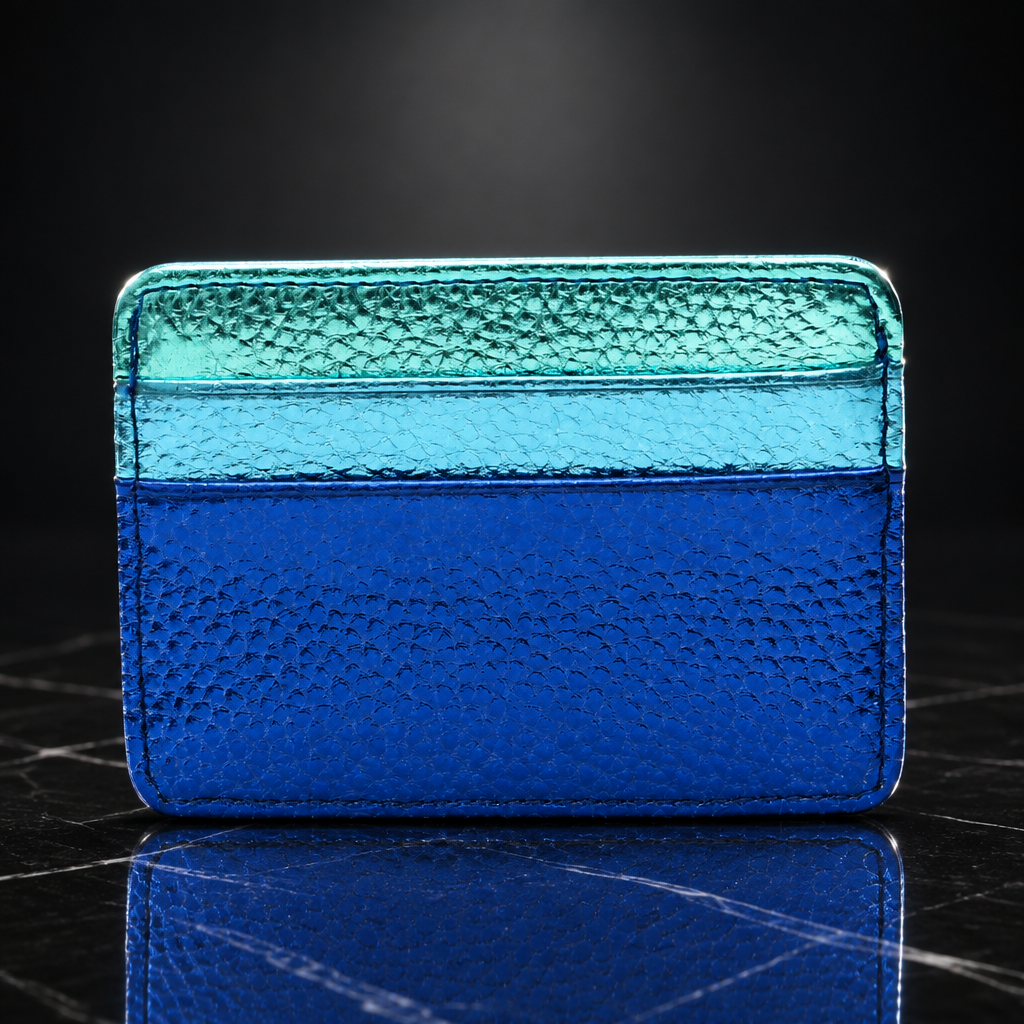 Faux Leather Metallic RFID-Blocking Wallet