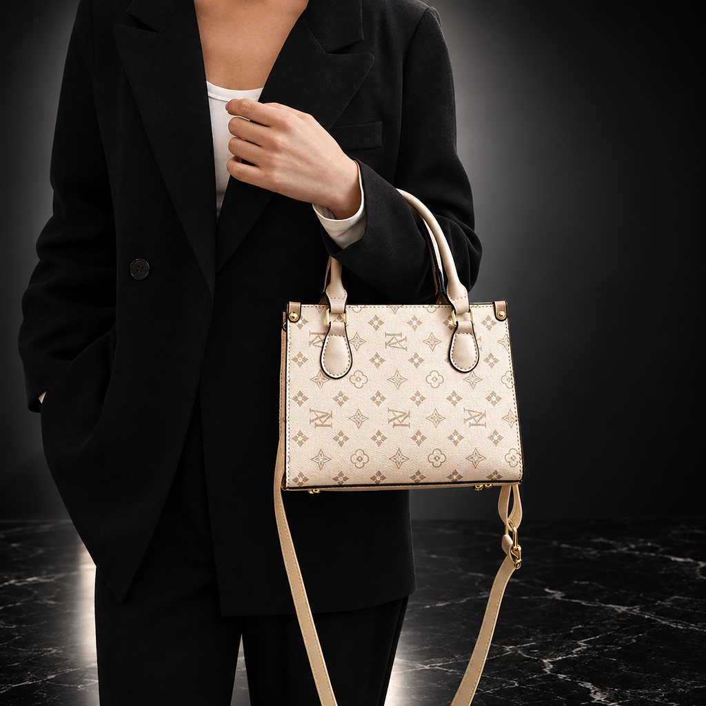 Retro Printed Convertible Handbag