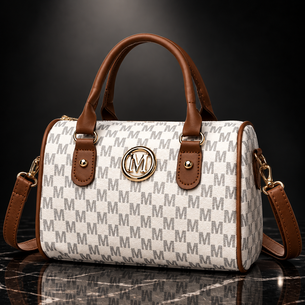 Faux Leather Alphabet Crossbody Bag