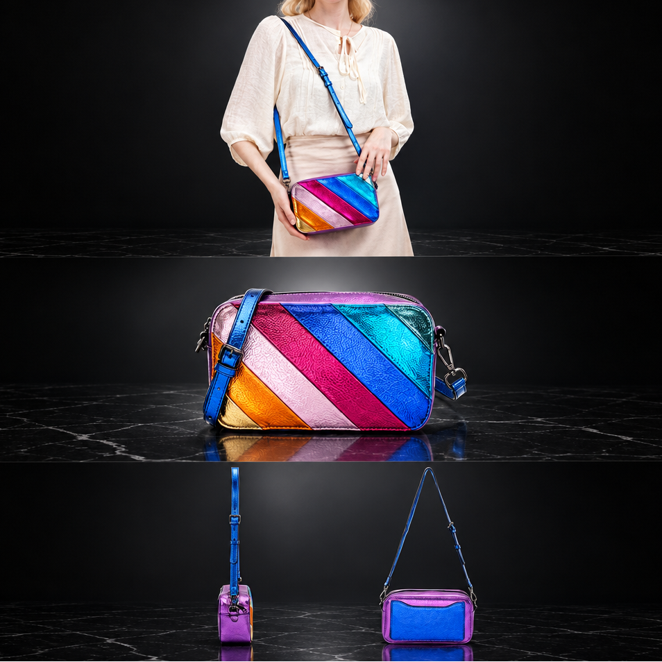 Faux Leather Metallic Crossbody
