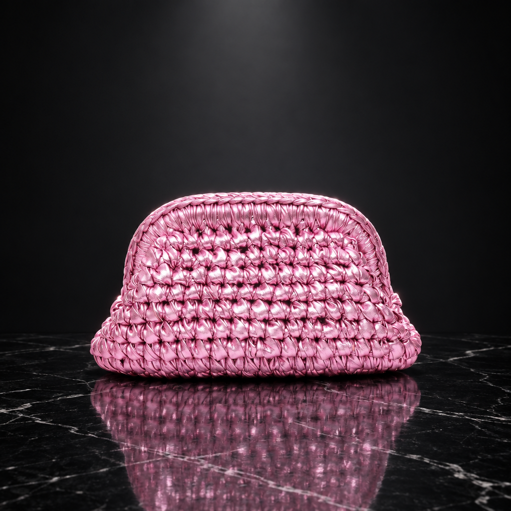 Woven Metallic Clutch Bag