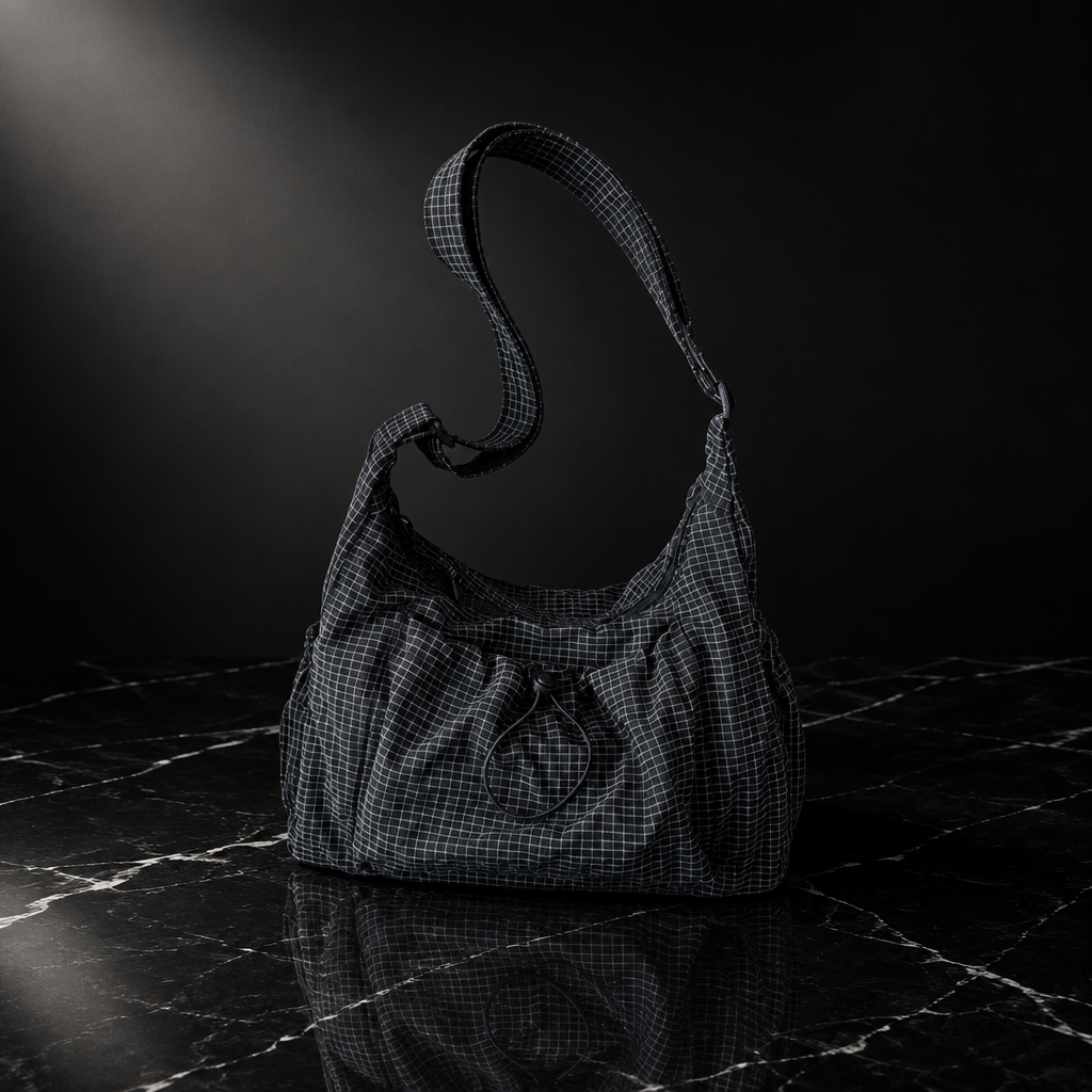 Plaid Drawstring Commuter Shoulder Bag
