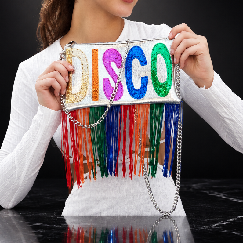 Retro Disco Metallic Clutch Bag