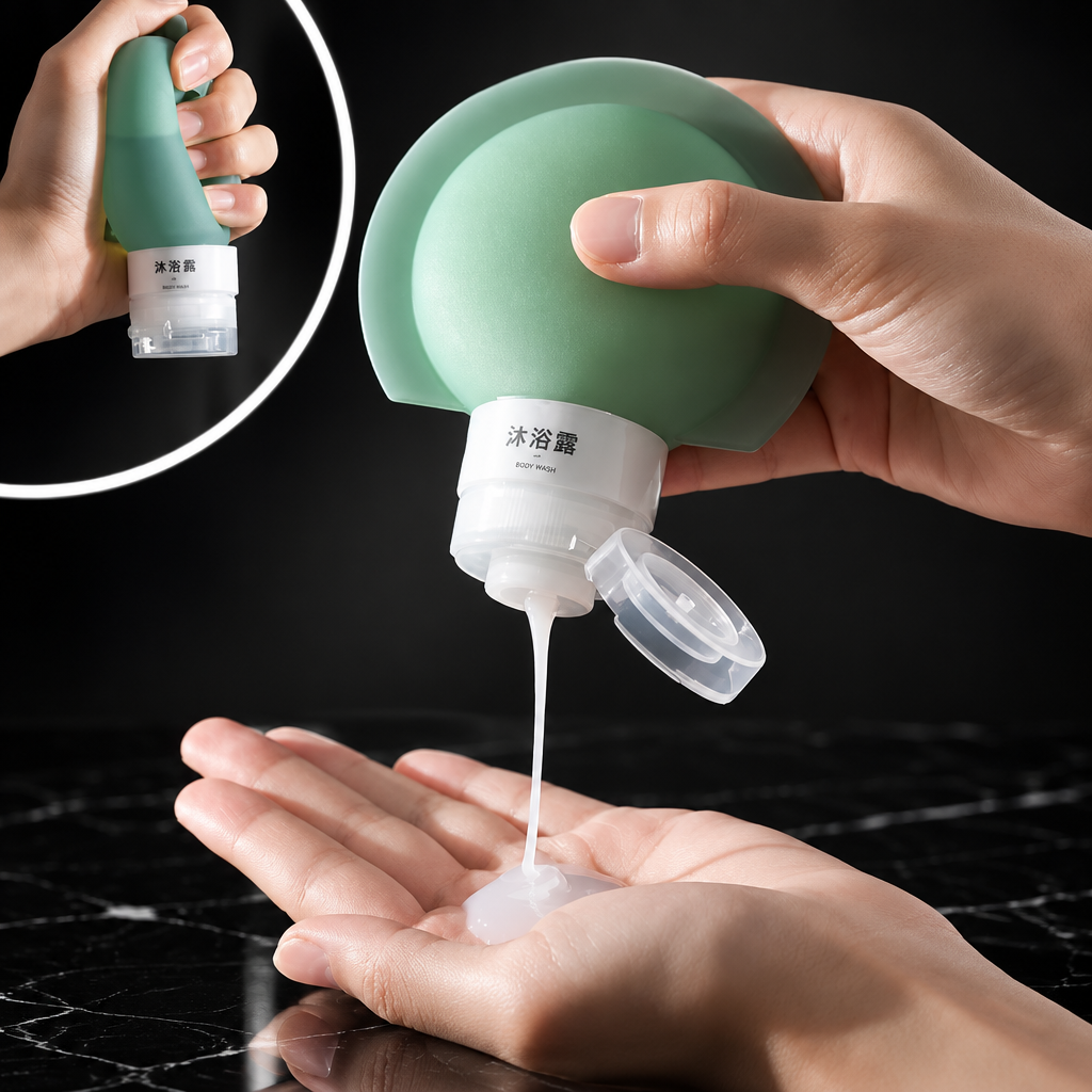 3-Piece Refillable Silicone Travel Bottle Set