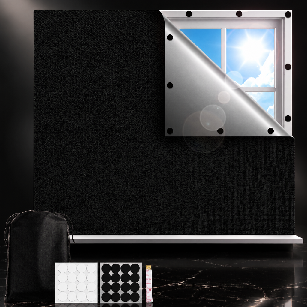 Portable Blackout Travel Curtain, Self-Adhesive