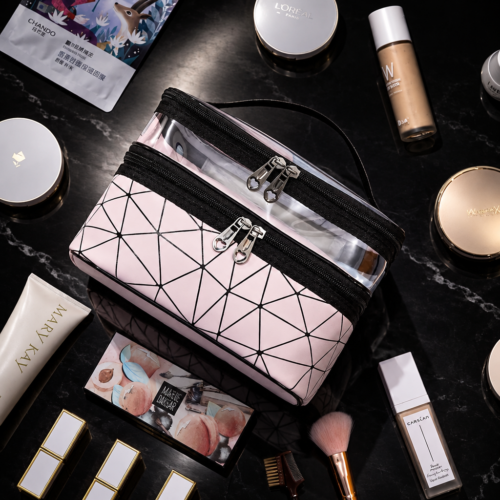 Double-Layer Waterproof Cosmetic Bag