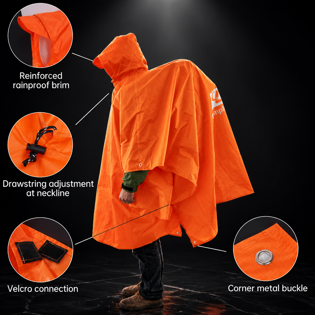 3-in-1 Outdoor Travel Rain Poncho