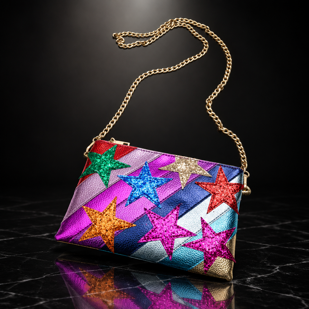 Starlight Stripe Chain Shoulder Bag