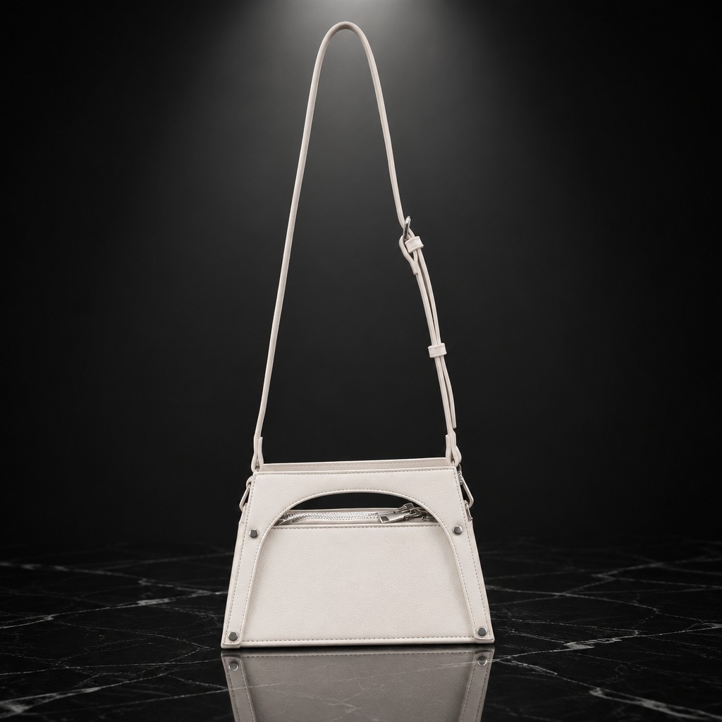 Metal-Frame Buckle Faux-Leather Top-Handle Bag