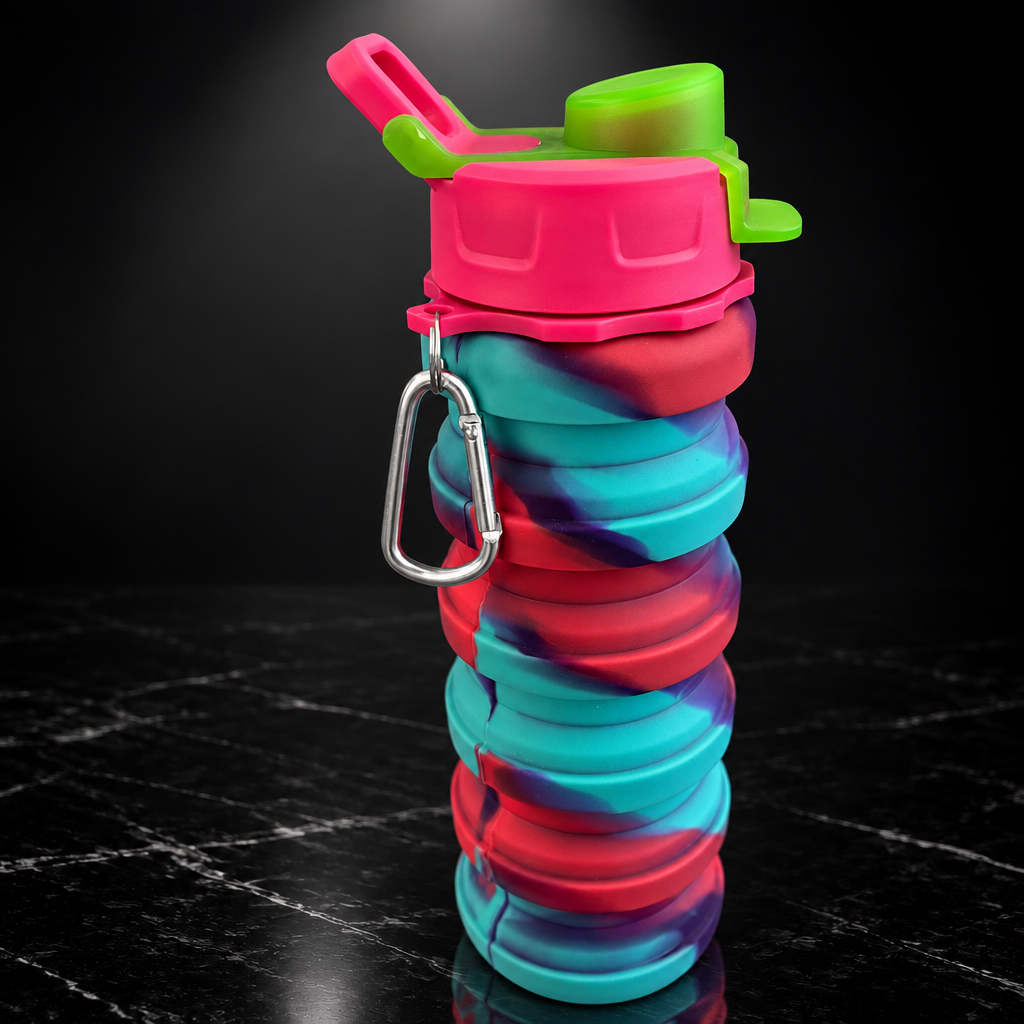 500ml Collapsible Silicone Sports Water Bottle