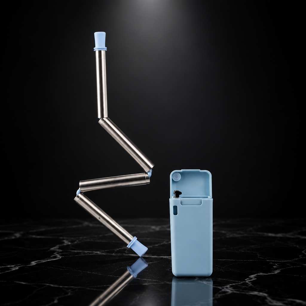 Collapsible Stainless Steel Straw with Case