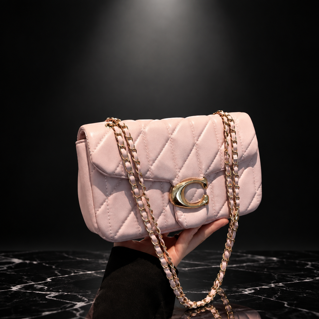 Rhombic Chain Crossbody Bag with Quilted Design