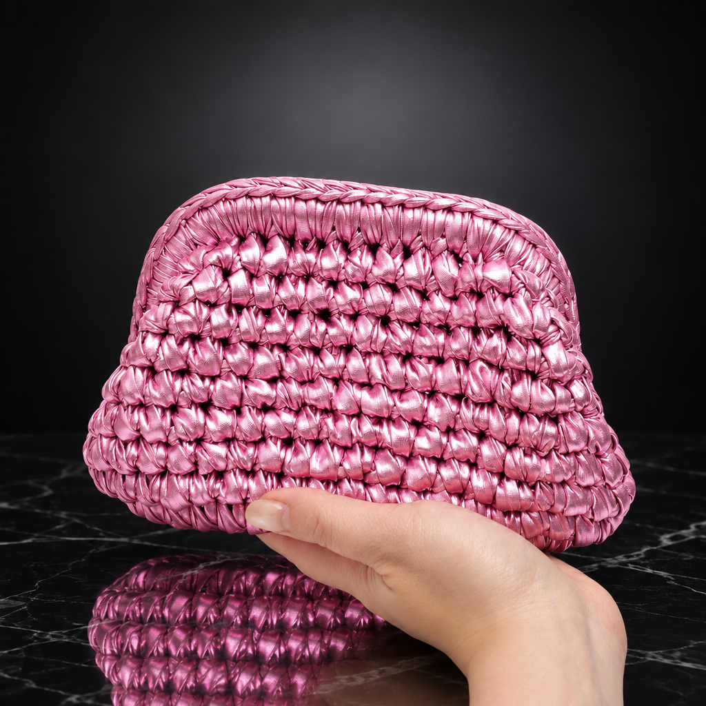 Woven Metallic Clutch Bag