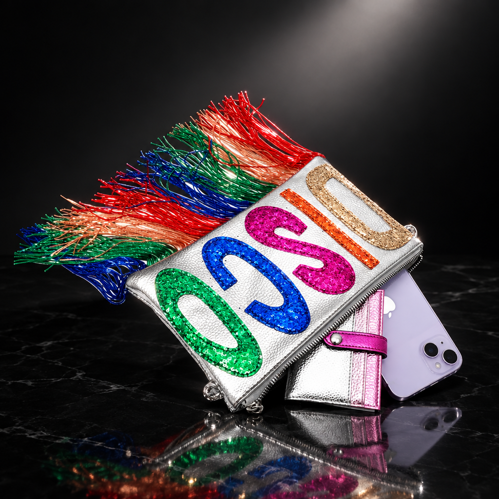 Retro Disco Metallic Clutch Bag