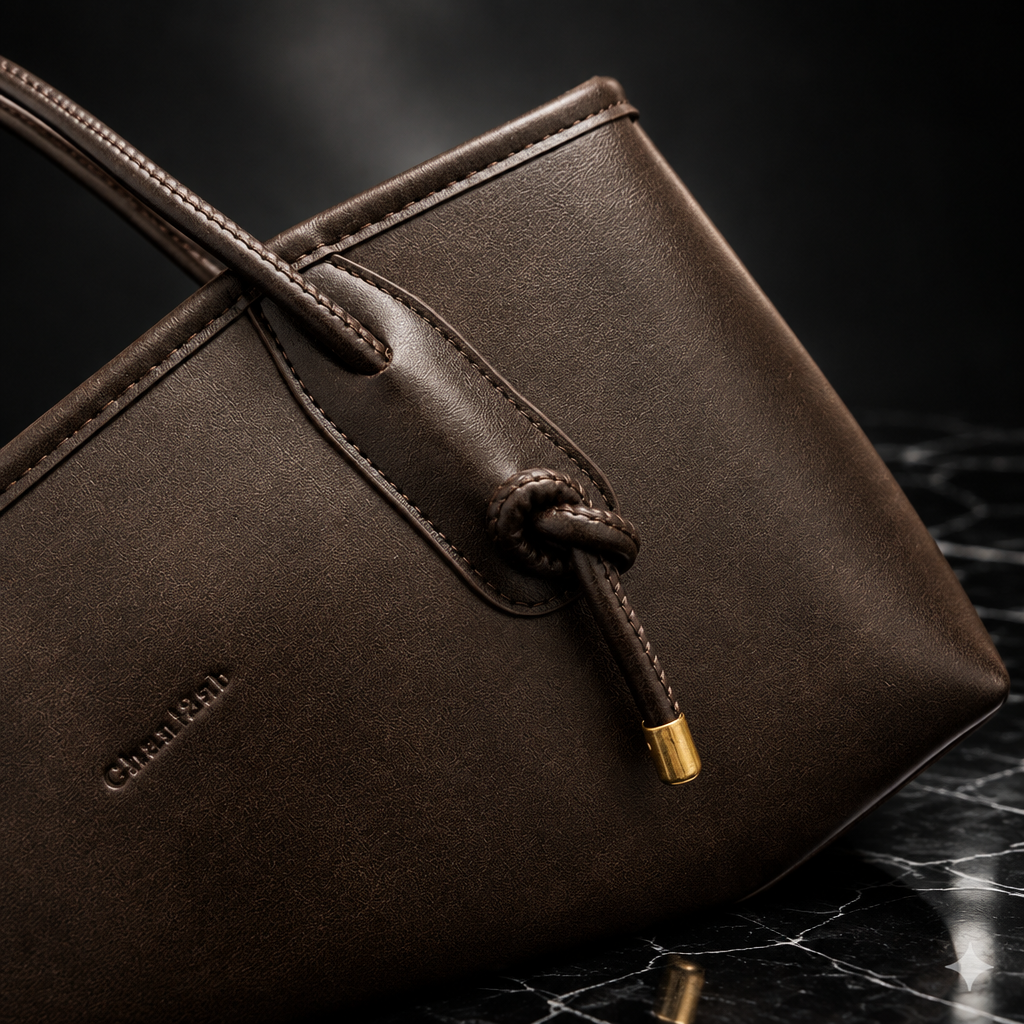 Tassel-Detail Vintage Faux-Leather Shoulder Bag