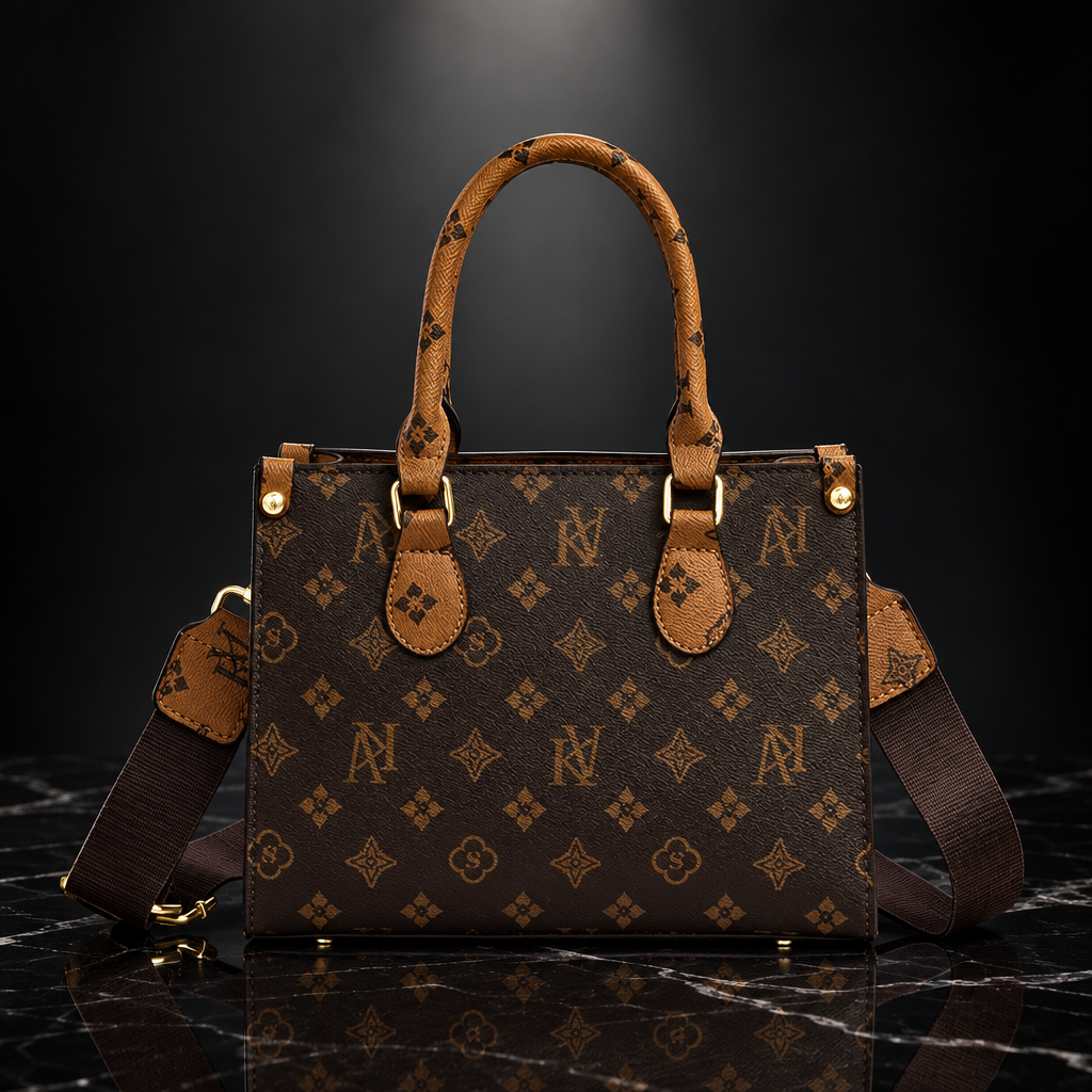 Retro Printed Convertible Handbag