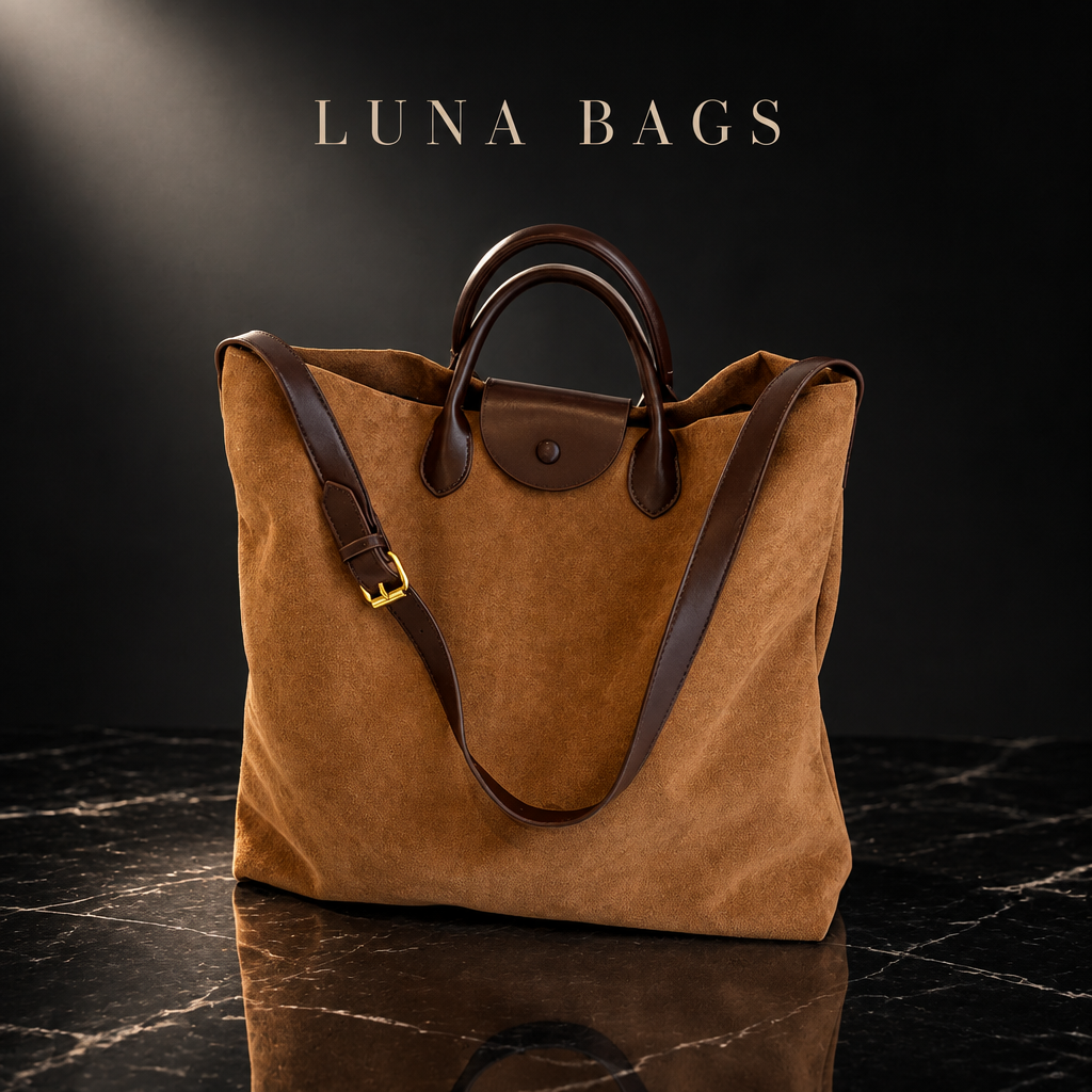Faux Suede Vintage Tote Bag