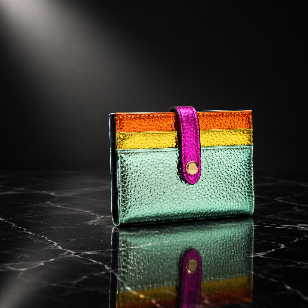 Metallic Fold Clip Wallet