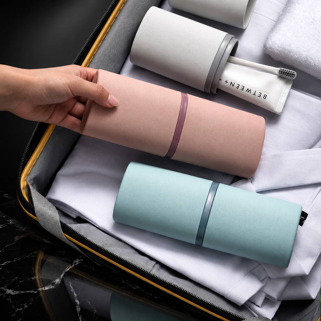 Travel Toothbrush and Cup Storage Set